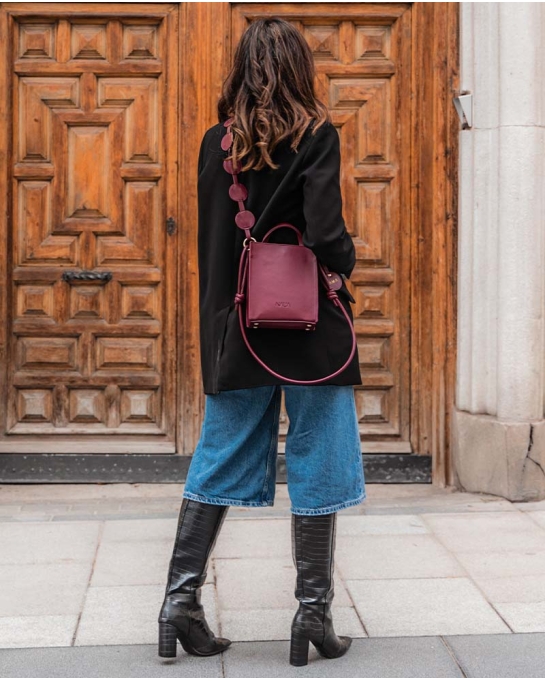 ASA BOLSO CÍRCULOS BURDEOS