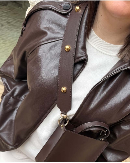 ASA BOLSO TACHAS CHOCO