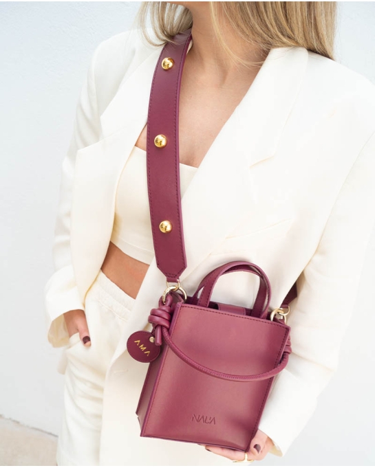 ASA BOLSO TACHAS BURDEOS